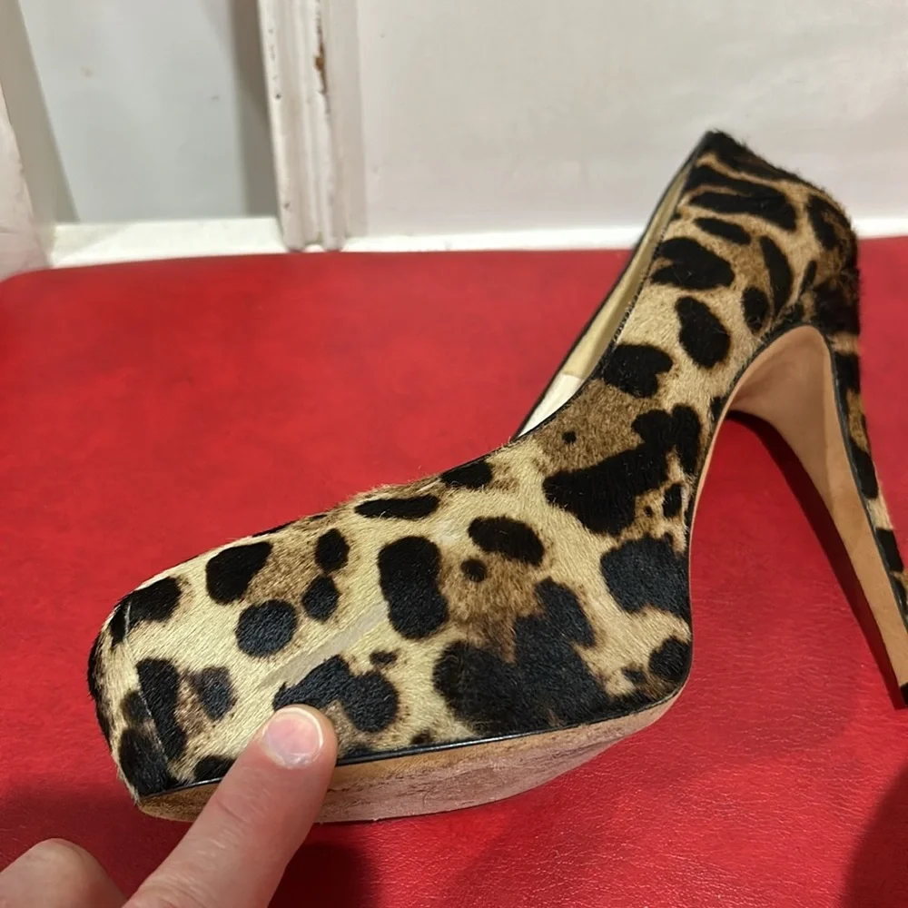 Brian Atwood Ponyhair Animal Print Pumps size 39